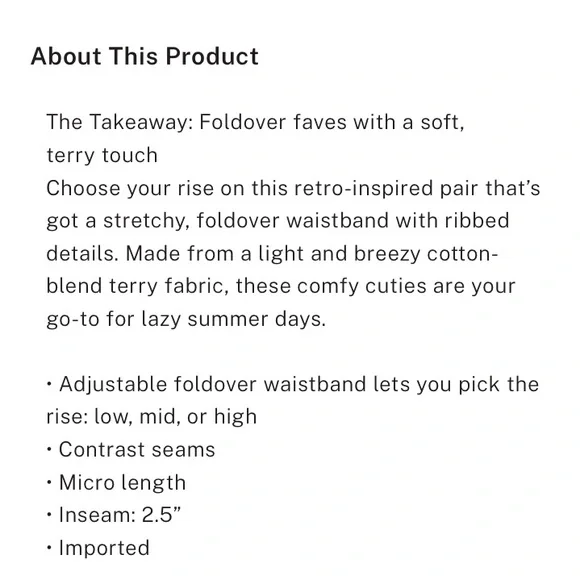 🔥VS Pink Ivy Terry cotton foldover waist shorts sz XL NWT - Picture 5 of 6